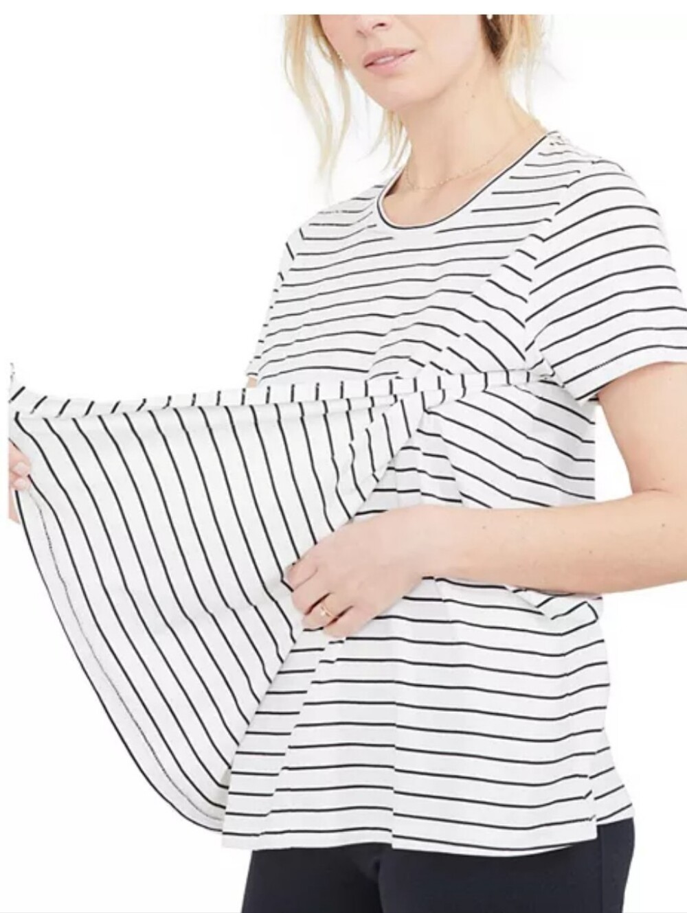 Hatch Striped Luxe Nursing Tee